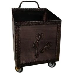 Porta Pellet/legna Con Ruote, 50x52x85 Cm