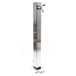 Fontana A Colonna Quadrata In Acciaio Inox 95cm Resistente A Raggi UV E Gelo