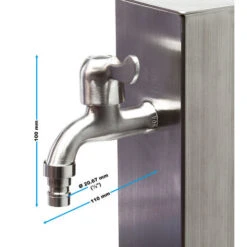 Fontana A Colonna Quadrata In Acciaio Inox 95cm Resistente A Raggi UV E Gelo 7 Fontana A Colonna Quadrata In Acciaio Inox 95cm Resistente A Raggi UV E Gelo -Cura Del Prato 15180599 3
