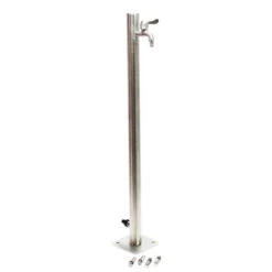 Fontana A Colonna Tonda In Acciaio Inox 95,5cm Resistente A Raggi UV E Gelo