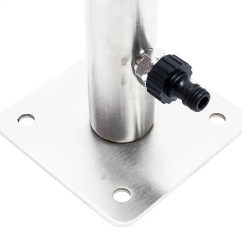 Fontana A Colonna Tonda In Acciaio Inox 95,5cm Resistente A Raggi UV E Gelo 2 Fontana A Colonna Tonda In Acciaio Inox 95,5cm Resistente A Raggi UV E Gelo - immagine 2