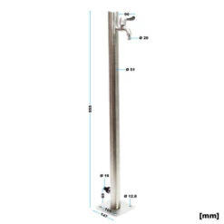 Fontana A Colonna Tonda In Acciaio Inox 95,5cm Resistente A Raggi UV E Gelo 9 Fontana A Colonna Tonda In Acciaio Inox 95,5cm Resistente A Raggi UV E Gelo -Cura Del Prato 15180600 5