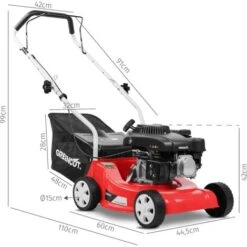 Tosaerba 139cc 5hp, Motore A Benzina OHV 4 Tempi, Azionamento Manuale, Lama 390mm, Altezza Di Taglio Regolabile, Cesto 35L - Greencut GLM660X -Cura Del Prato 26012424 4