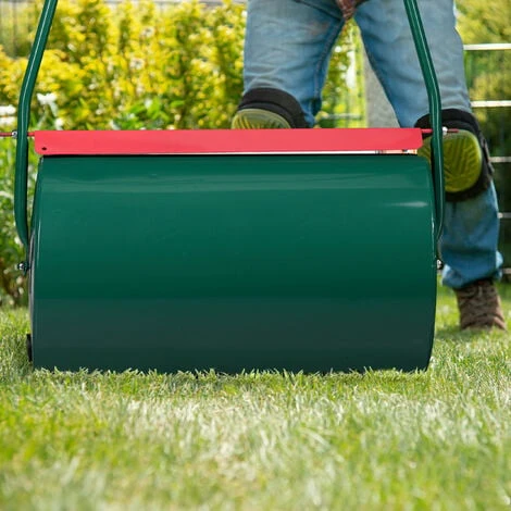 Relaxdays Rullo Da Giardino, L: 57 Cm, Da Riempire Con Acqua & Sabbia, Compattatore In Metallo Per Prato, Ø 32 Cm, Verde 3 Relaxdays Rullo Da Giardino, L: 57 Cm, Da Riempire Con Acqua & Sabbia, Compattatore In Metallo Per Prato, Ø 32 Cm, Verde - immagine 3