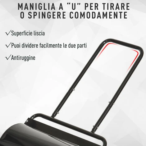 DURHAND Rullo Da Giardino (Φ32 X 50Lcm) Metallo Nero Serbatoio Fino 38 L 4 DURHAND Rullo Da Giardino (Φ32 X 50Lcm) Metallo Nero Serbatoio Fino 38 L - immagine 4