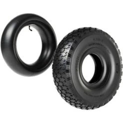 Pneumatico Per Tosaerba 11 X 4.00-4 4pr Con Camera D´aria E Valvola A Gomito Trattorino