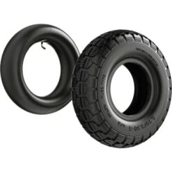 Pneumatico Per Trattorino 11x4.10/3.50-5 4pr Con Camera D´aria E Valvola Ad Angolo Ruota Completa