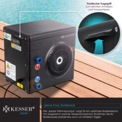 KESSER® Pompa Di Calore Per Piscine Piscine Fino A 20.000 L Di Capacità D'acqua, Riscaldamento Piscina Potenza Termica 3,9 KW, Tensione Di Esercizio 220V Attacco Acqua Ø 32/38 Mm Sensore Di Flusso Int 7 KESSER® Pompa Di Calore Per Piscine Piscine Fino A 20.000 L Di Capacità D'acqua, Riscaldamento Piscina Potenza Termica 3,9 KW, Tensione Di Esercizio 220V Attacco Acqua Ø 32/38 Mm Sensore Di Flusso Int -Cura Del Prato 54288596 3