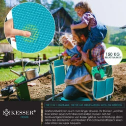 KESSER® 2 In 1 Panca Per Ginocchia XXL Per Il Giardinaggio Cuscino Imbottito In Schiuma Di Eva Sgabello Da Giardino Pieghevole Incl. 2x Borsa Porta Attrezzi Panchina Da Giardino Regolabile In Altezza -Cura Del Prato 54378724 3