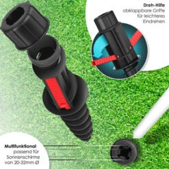 KESSER® Supporto Per Ombrellone Ancoraggio A Terra Manicotto A Vite Con Maniglie Pieghevole Incl. Gancio Per Appendere - Puntale Di Terra Flessibile Per La Spiaggia O La Terra - Supporto Per Ombrellon 7 KESSER® Supporto Per Ombrellone Ancoraggio A Terra Manicotto A Vite Con Maniglie Pieghevole Incl. Gancio Per Appendere - Puntale Di Terra Flessibile Per La Spiaggia O La Terra - Supporto Per Ombrellon -Cura Del Prato 55493127 3