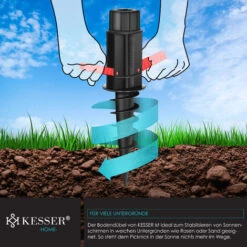 KESSER® Supporto Per Ombrellone Ancoraggio A Terra Manicotto A Vite Con Maniglie Pieghevole Incl. Gancio Per Appendere - Puntale Di Terra Flessibile Per La Spiaggia O La Terra - Supporto Per Ombrellon 9 KESSER® Supporto Per Ombrellone Ancoraggio A Terra Manicotto A Vite Con Maniglie Pieghevole Incl. Gancio Per Appendere - Puntale Di Terra Flessibile Per La Spiaggia O La Terra - Supporto Per Ombrellon -Cura Del Prato 55493127 5