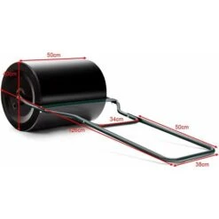 COSTWAY Rullo Da Giardino, Rullo Per Prato Con Manico A Forma Di U E Tappo Rimovibile, Rullo Riempibile Con Acqua E Sabbia,Larghezza 50 Cm, Diametro: 40 Cm, Volume Vano 60 L -Cura Del Prato 59973652 5