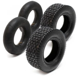 Copertone E Camera D'aria Set 4 Pezzi 18 X 8.50-8 Per Ruote Trattorini Tosaerba