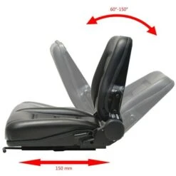 Sedile Trattore Universale Con Schienale Regolabile E 150 Mm In Orizzontale Per Carrello Elevatore Nero -Cura Del Prato 65296534 3