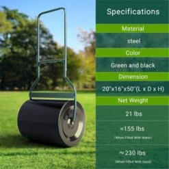 GOPLUS Rullo Da Giardino µ40cm, Ad Alta Capacit¨¤ Da 60 L, Compattatore Di Prato A Rullo Con Impugnatura Ergonomica A Forma Di U, Pu¨° Essere Riempita Con Sabbia O Acqua, Da Giardino Per Prati Piani 9 GOPLUS Rullo Da Giardino µ40cm, Ad Alta Capacit¨¤ Da 60 L, Compattatore Di Prato A Rullo Con Impugnatura Ergonomica A Forma Di U, Pu¨° Essere Riempita Con Sabbia O Acqua, Da Giardino Per Prati Piani -Cura Del Prato 80961242 5