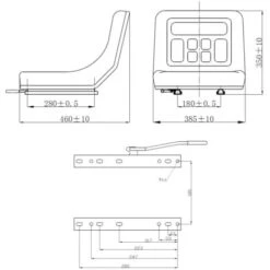 Sedile Per Trattore Universale Nero VidaXL -Cura Del Prato 8643567 3
