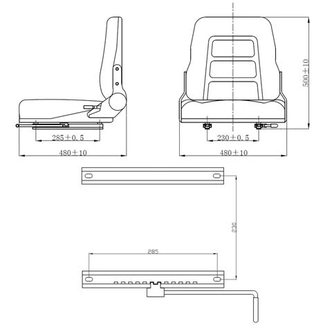Sedile Per Trattore E Muletto Con Schienale Regolabile Nero VidaXL 3 Sedile Per Trattore E Muletto Con Schienale Regolabile Nero VidaXL - immagine 3