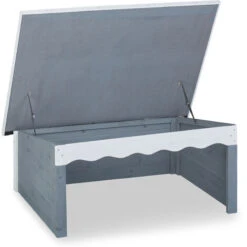 Relaxdays Garage Per Tagliaerba, Universale, In Legno, Tetto Apribile, Spiovente, Catramato, HLP 46 X 108 X 82cm, Grigio