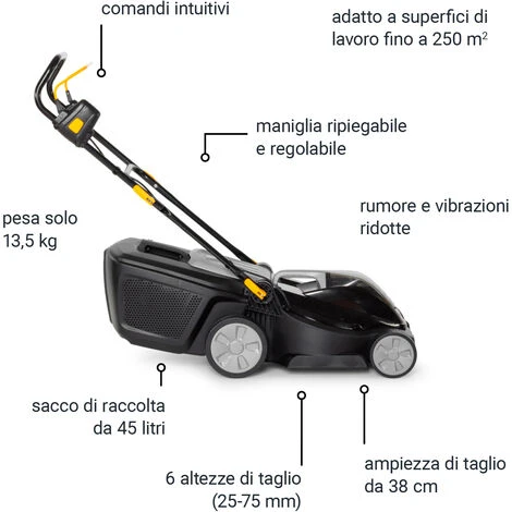 Alpina AL1 38 Li - Tagliaerba A Batteria Incl. Batteria E Caricatore 40V - 2x2Ah 2 Alpina AL1 38 Li - Tagliaerba A Batteria Incl. Batteria E Caricatore 40V - 2x2Ah - immagine 2