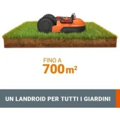 WORX Robot Tagliaerba Landroid M700 2 0 A Batteria 20V Area Di Taglio 700Mq Wifi Bluethooth Lama Flottante, Base A Scomparsa Carica Laterale Taglia Fino Al Bordo -Cura Del Prato 90286857 4