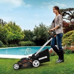 Rasaerba Nitro 40 V (2 X 20 V) Worx PowerShare WG749E Include 2 Batterie 4 Ah E Caricatore Doppio 46 Cm Con Trazione Mulching 7 Posizioni Di Altezza -Cura Del Prato 92954157 3