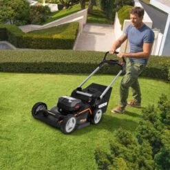 Rasaerba Nitro 40 V (2 X 20 V) Worx PowerShare WG749E Include 2 Batterie 4 Ah E Caricatore Doppio 46 Cm Con Trazione Mulching 7 Posizioni Di Altezza -Cura Del Prato 92954157 4