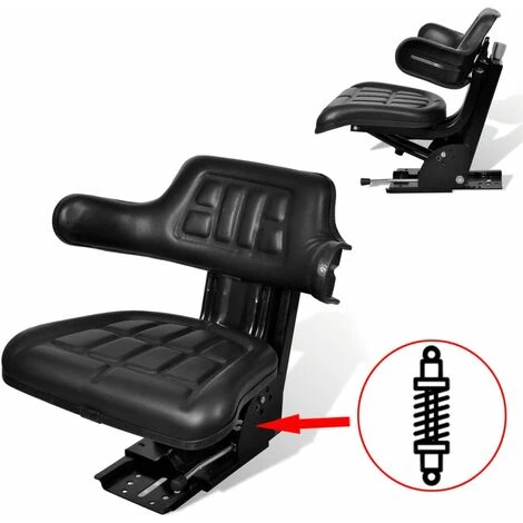 Sedile Per Trattore Con Sospensione Nero VidaXL 2 Sedile Per Trattore Con Sospensione Nero VidaXL - immagine 2