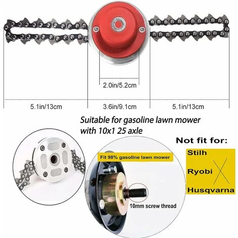 Barafat Testina Per Diserbo Universale, Testina Per Tagliaerba A Catena 65Mn, Tosaerba Da Giardino, Accessori Per Utensili Per Tagliavetri Per Prato Da Giardino Per Esterni (Rosso) 4 Barafat Testina Per Diserbo Universale, Testina Per Tagliaerba A Catena 65Mn, Tosaerba Da Giardino, Accessori Per Utensili Per Tagliavetri Per Prato Da Giardino Per Esterni (Rosso) - immagine 4