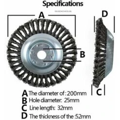 Decespugliatore Per Ruote In Filo Metallico Da 8 Pollici, Vassoio Di Ricambio Per Tosaerba Per Erba Da Giardino Con Foro Da 1 Pollice (25 Mm) Per La Rimozione Della Ruggine Giunti Di Pavimentazione In 8 Decespugliatore Per Ruote In Filo Metallico Da 8 Pollici, Vassoio Di Ricambio Per Tosaerba Per Erba Da Giardino Con Foro Da 1 Pollice (25 Mm) Per La Rimozione Della Ruggine Giunti Di Pavimentazione In -Cura Del Prato 95527217 4