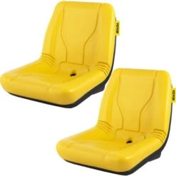 VEVOR Sedile Per Carrello Elevatore John Deere Con Schienale Alto Da 2 Pezzi, Sedile Materiale In PVC A Colore Giallo, Sedile Uso Per Falciatrici, Escavatori, Pale Gommate, Apripista, Terne, Trattori