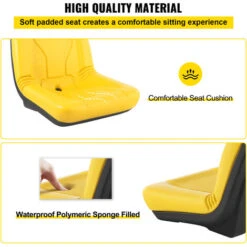 VEVOR Sedile Per Carrello Elevatore John Deere Con Schienale Alto Da 2 Pezzi, Sedile Materiale In PVC A Colore Giallo, Sedile Uso Per Falciatrici, Escavatori, Pale Gommate, Apripista, Terne, Trattori 7 VEVOR Sedile Per Carrello Elevatore John Deere Con Schienale Alto Da 2 Pezzi, Sedile Materiale In PVC A Colore Giallo, Sedile Uso Per Falciatrici, Escavatori, Pale Gommate, Apripista, Terne, Trattori -Cura Del Prato 96461207 3
