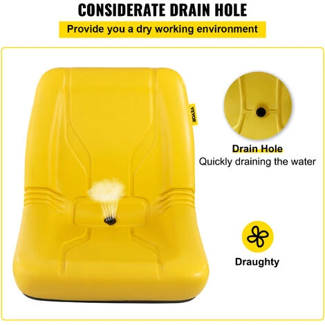 VEVOR Sedile Per Carrello Elevatore John Deere Con Schienale Alto Da 2 Pezzi, Sedile Materiale In PVC A Colore Giallo, Sedile Uso Per Falciatrici, Escavatori, Pale Gommate, Apripista, Terne, Trattori 4 VEVOR Sedile Per Carrello Elevatore John Deere Con Schienale Alto Da 2 Pezzi, Sedile Materiale In PVC A Colore Giallo, Sedile Uso Per Falciatrici, Escavatori, Pale Gommate, Apripista, Terne, Trattori - immagine 4