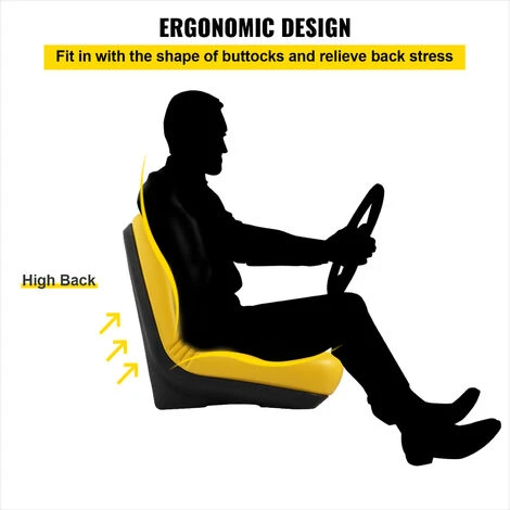 VEVOR Sedile Per Carrello Elevatore John Deere Con Schienale Alto Da 2 Pezzi, Sedile Materiale In PVC A Colore Giallo, Sedile Uso Per Falciatrici, Escavatori, Pale Gommate, Apripista, Terne, Trattori 5 VEVOR Sedile Per Carrello Elevatore John Deere Con Schienale Alto Da 2 Pezzi, Sedile Materiale In PVC A Colore Giallo, Sedile Uso Per Falciatrici, Escavatori, Pale Gommate, Apripista, Terne, Trattori - immagine 5